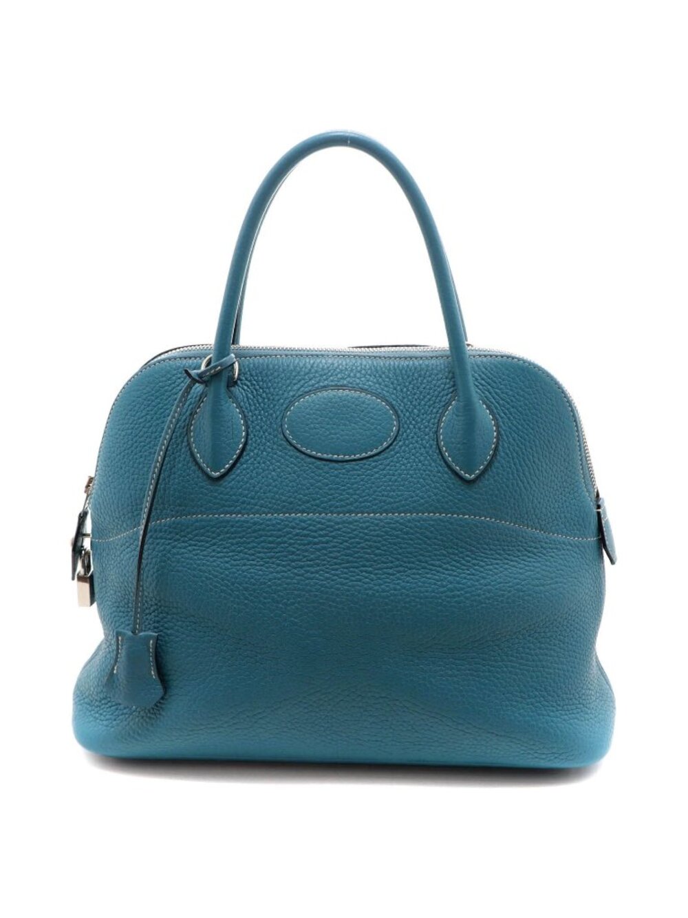Hermes Bolide 31 Blue Jean Silver Shoulder Bag Taurillon Clemence
